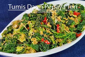 Tumis Daun Pepaya Teri