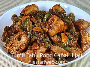 Tumis Tahu Pong Cabai Hijau