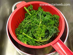 Daun Kale Ditiriskan